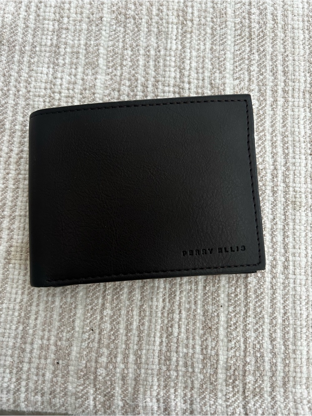 Perry Ellis Black Leather Folded Wallet